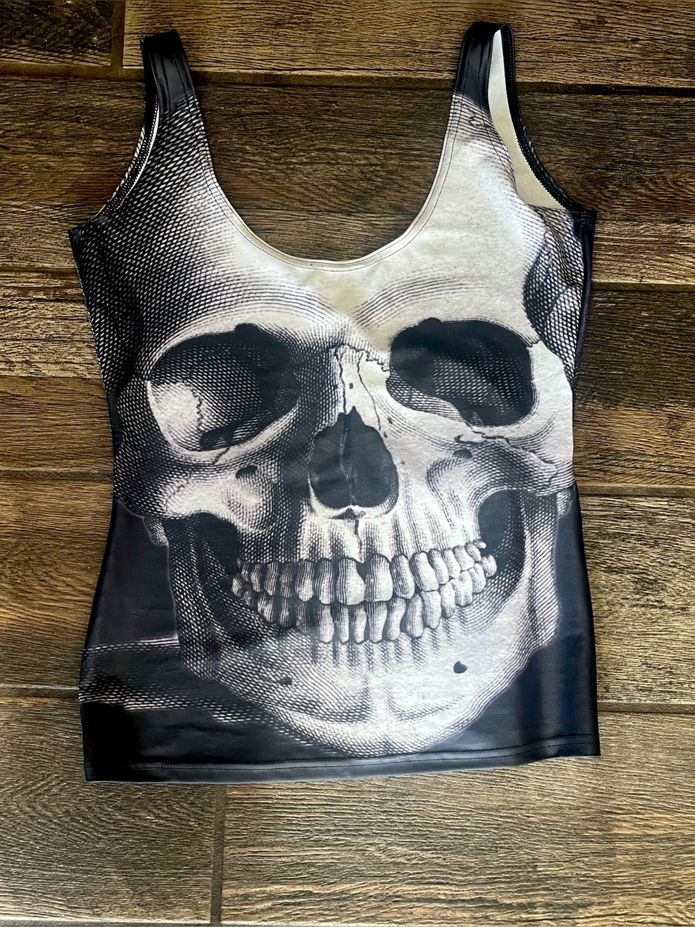 BlackMilk large skull print tank top M